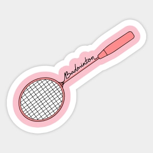 Minimalist Badminton Racket of Badminton Player (Red) Sticker